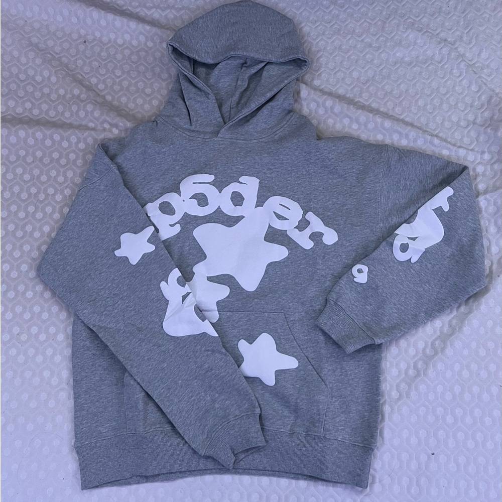 Sp5der Gray Beluga Hoodie